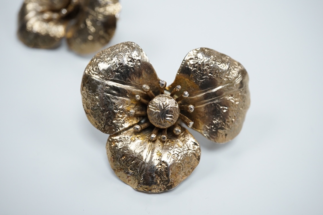 A pair of Yves Saint Laurent Rive Gauche ear clips